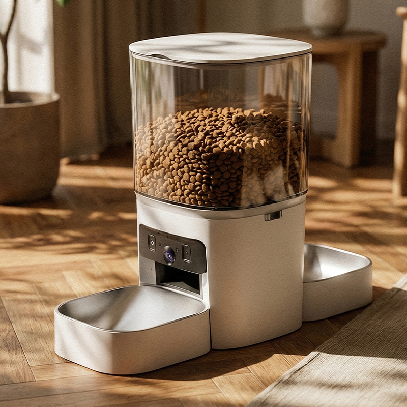 Alimentatore intelligente per animali domestici a doppia lente MAS-3007 con tramoggia trasparente da 6 litri Alimentatore intelligente per animali domestici a doppia lente MAS-3007 con tramoggia trasparente da 6 litri
