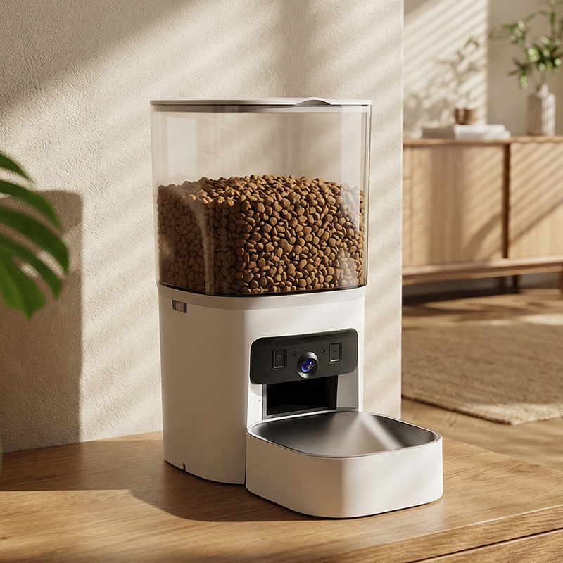Alimentatore intelligente per animali domestici a doppia lente MAS-3007 con tramoggia trasparente da 6 litri Alimentatore intelligente per animali domestici a doppia lente MAS-3007 con tramoggia trasparente da 6 litri